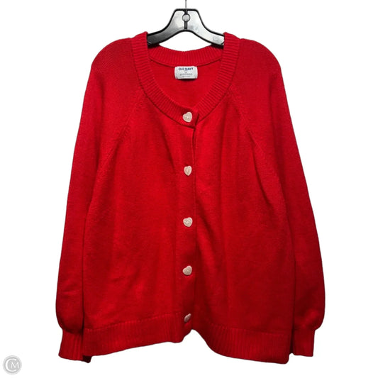 Sweater Cardigan By Old Navy In Red, Size: Xxl