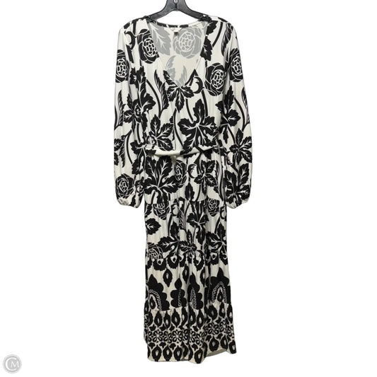 Dress Casual Maxi By Cato In Black & Cream, Size: L