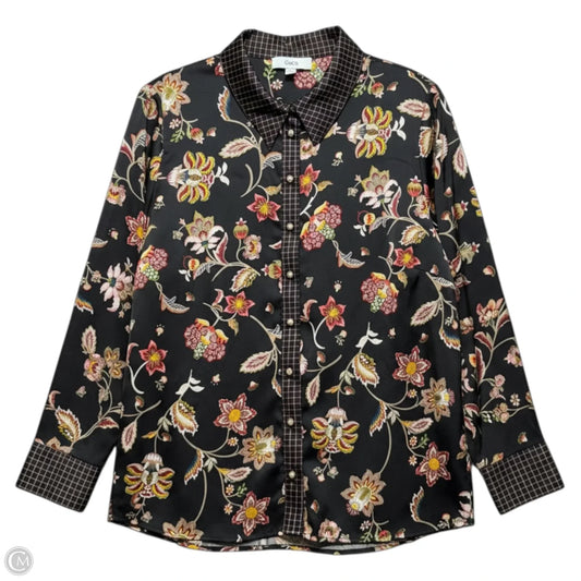 Top Long Sleeve By Cece In Floral Print, Size: 1x