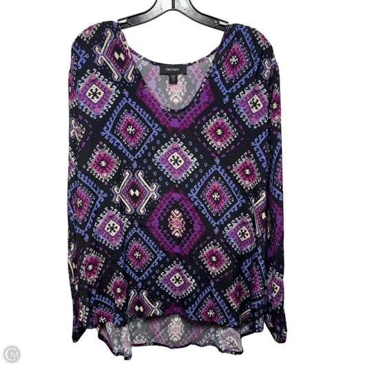 Top Long Sleeve By Karen Kane In Purple, Size: 1x