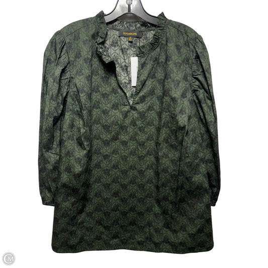 Top Long Sleeve By Sugar Lips In Green, Size: 2x