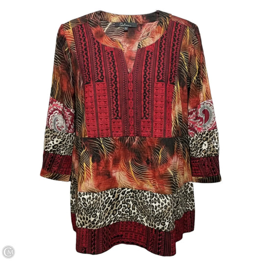 Top 3/4 Sleeve By Calessa In Multi-colored, Size: Mp