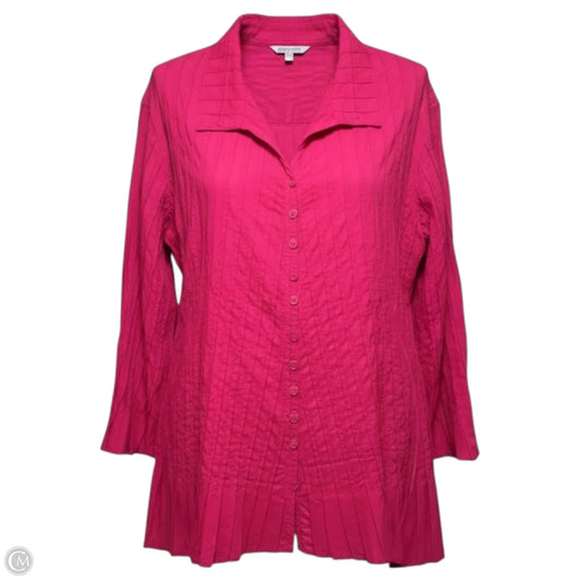 Top Long Sleeve By John Mark In Pink, Size: 1x