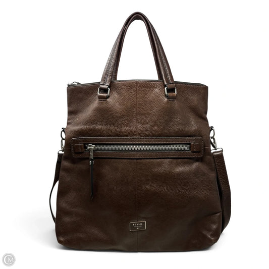 Tote Leather By Fossil, Size: Medium