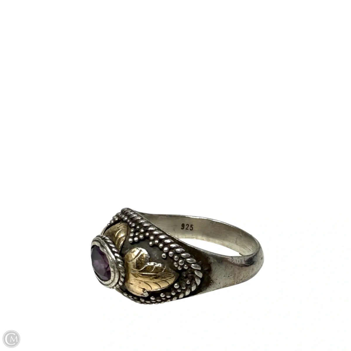 Sterling Silver & Purple Gemstone Ring, Size: 7.5