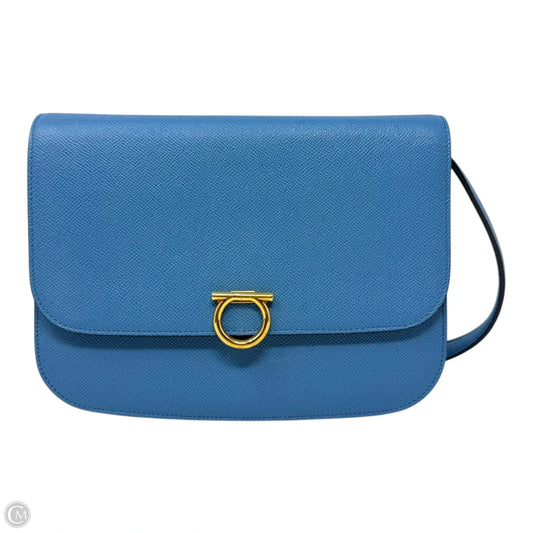 Gancini Rounded Flap Shoulder Bag Luxury Designer By Ferragamo, Size: Medium