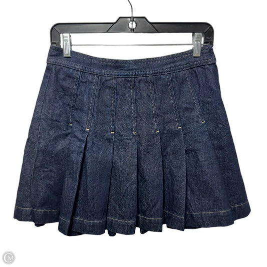 Pleated Denim Mini Skirt By J. Crew In Blue Denim, Size: 4p