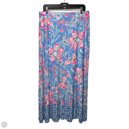 Maxi Skirt Designer By Lilly Pulitzer In Blue & Pink, Size: Xl