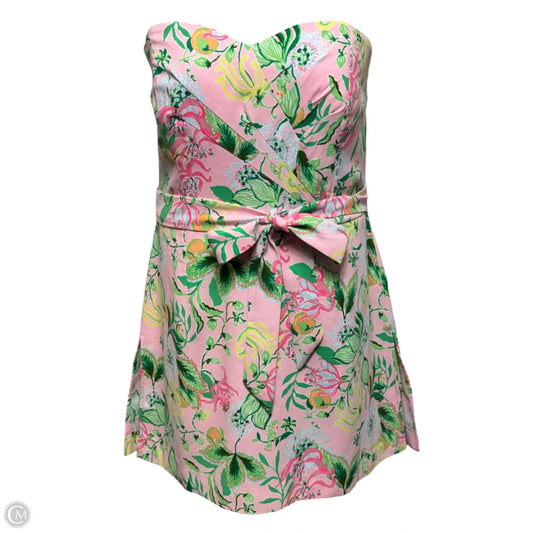 Kylo Strapless Dress Designer By Lilly Pulitzer In Floral Print, Size: 16