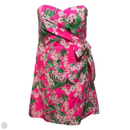 Stela Strapless Bow Dress Designer By Lilly Pulitzer In Floral Print, Size: 16