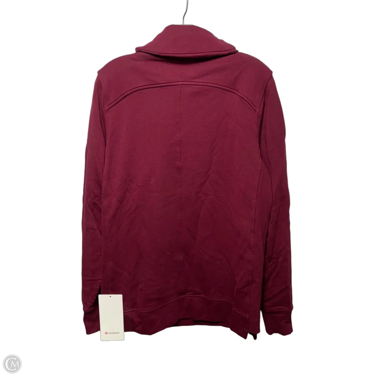 Press Pause Pullover Athletic Top Long Sleeve Collar By Lululemon In Maroon, Size: 8