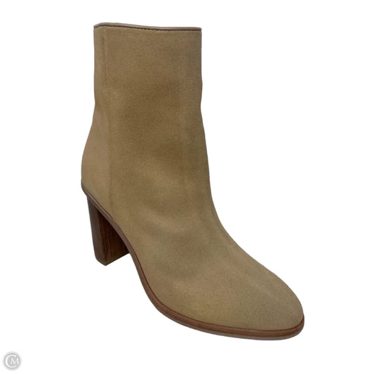 Orbida Suede Boots Ankle Heels By Ted Baker In Tan, Size: 6.5 (37)