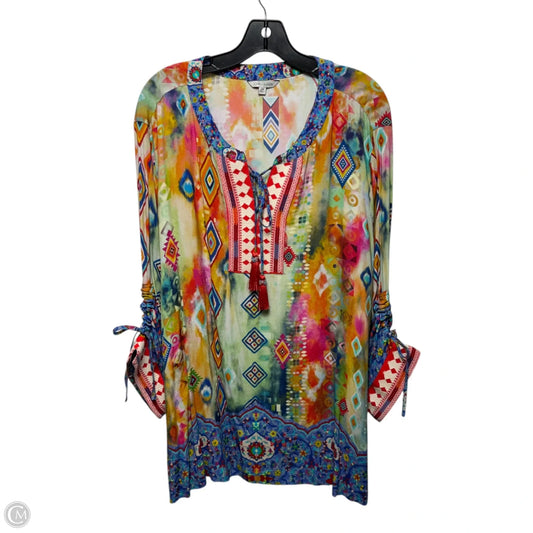 Tunic 3/4 Sleeve By John Mark In Multi-colored, Size: 2x