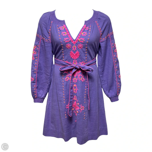 Cammie Embroidered Dress Designer By Lilly Pulitzer In Purple, Size: 8