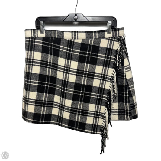 Asymmetrical Fringe Skirt Mini & Short By Antonio Melani In Plaid Pattern, Size: 12
