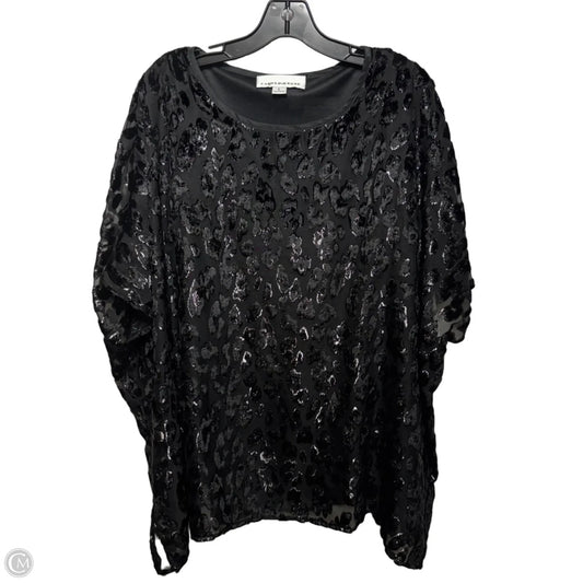 Velvet Burnout Top Short Sleeve By Caroline Rose In Animal Print, Size: L