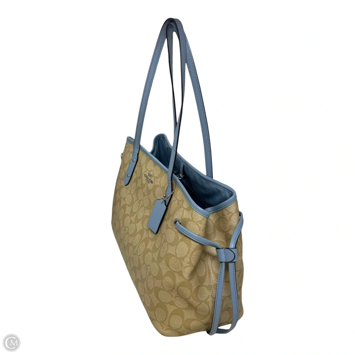 Drawstring Carryall Handbag Designer By Coach, Size: Medium