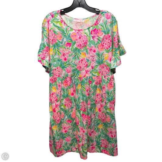 Cotton Babydoll Dress Designer By Lilly Pulitzer In Floral Print, Size: S