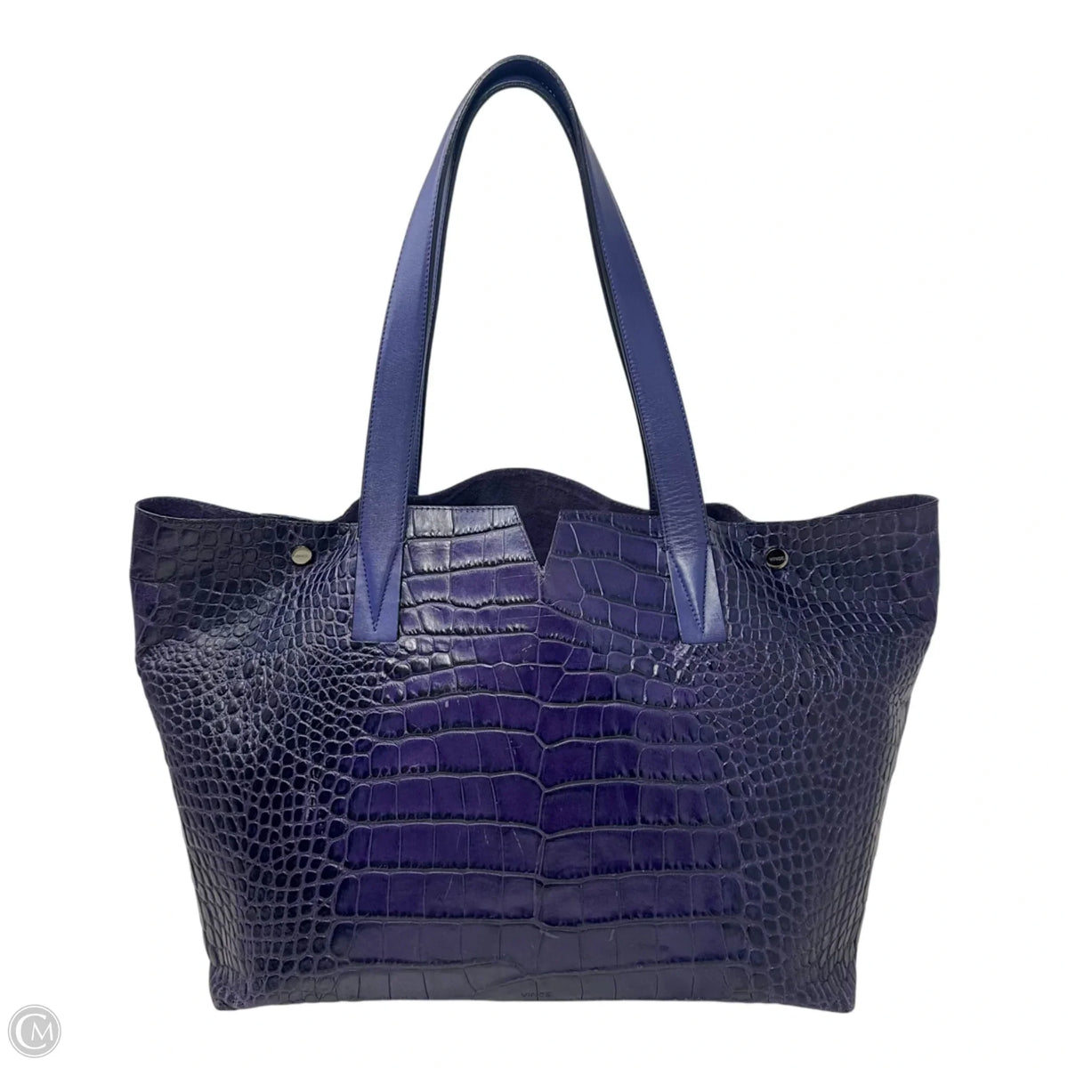 Croc Embossed Leather Tote By Vince, Size: Large