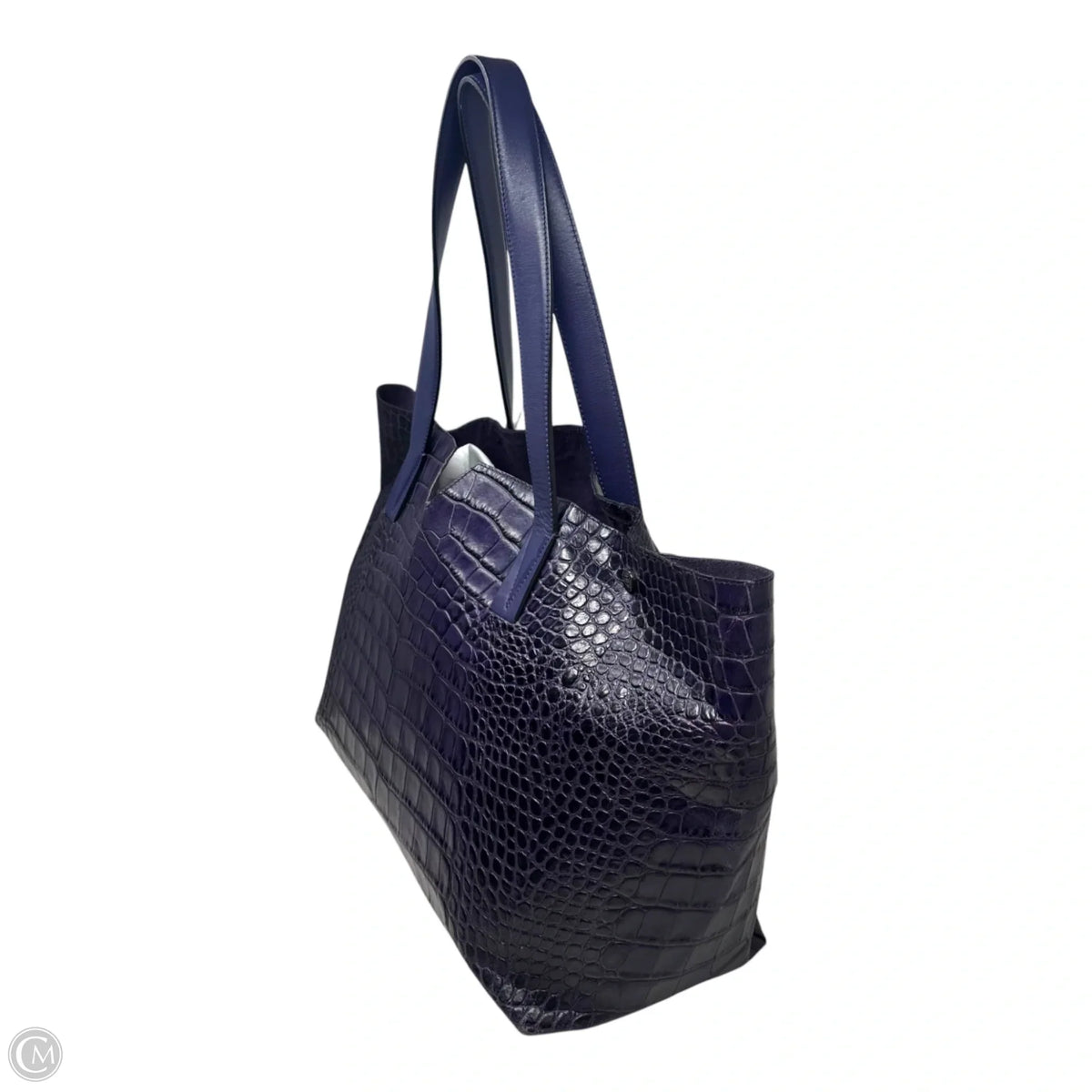 Croc Embossed Leather Tote By Vince, Size: Large
