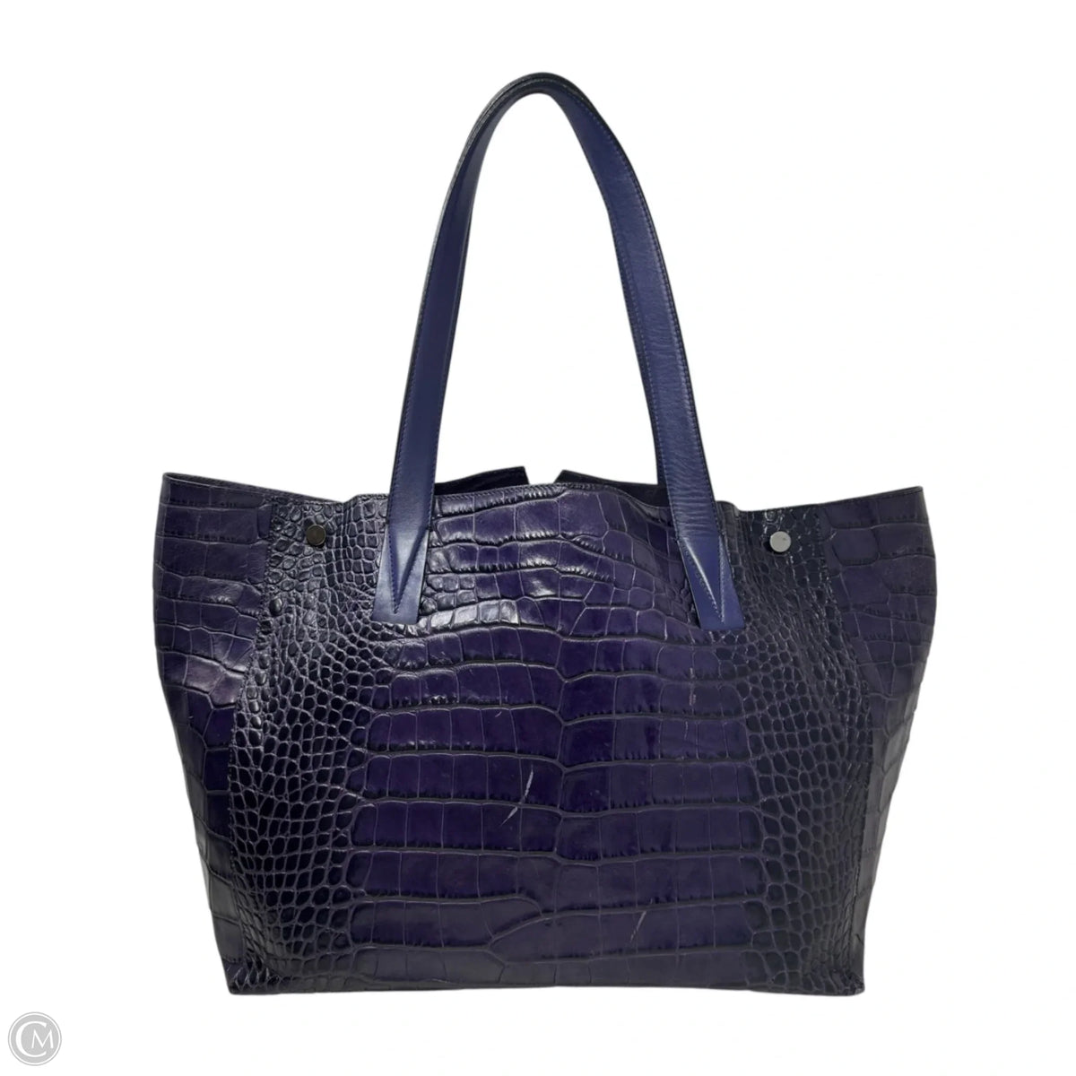 Croc Embossed Leather Tote By Vince, Size: Large