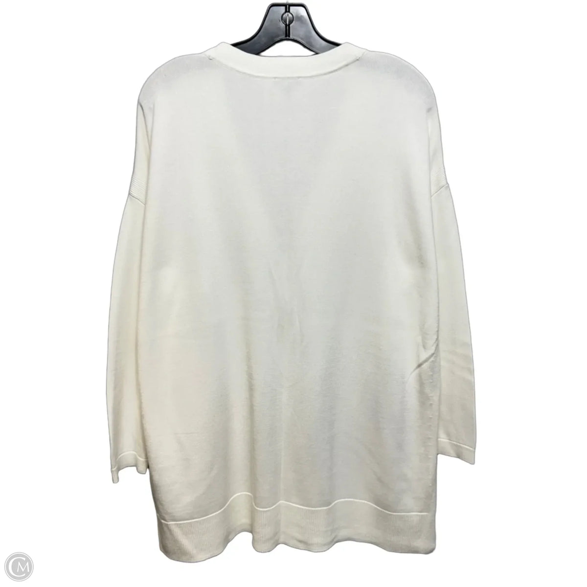 Sweater Cardigan By Talbots In White, Size: 1x