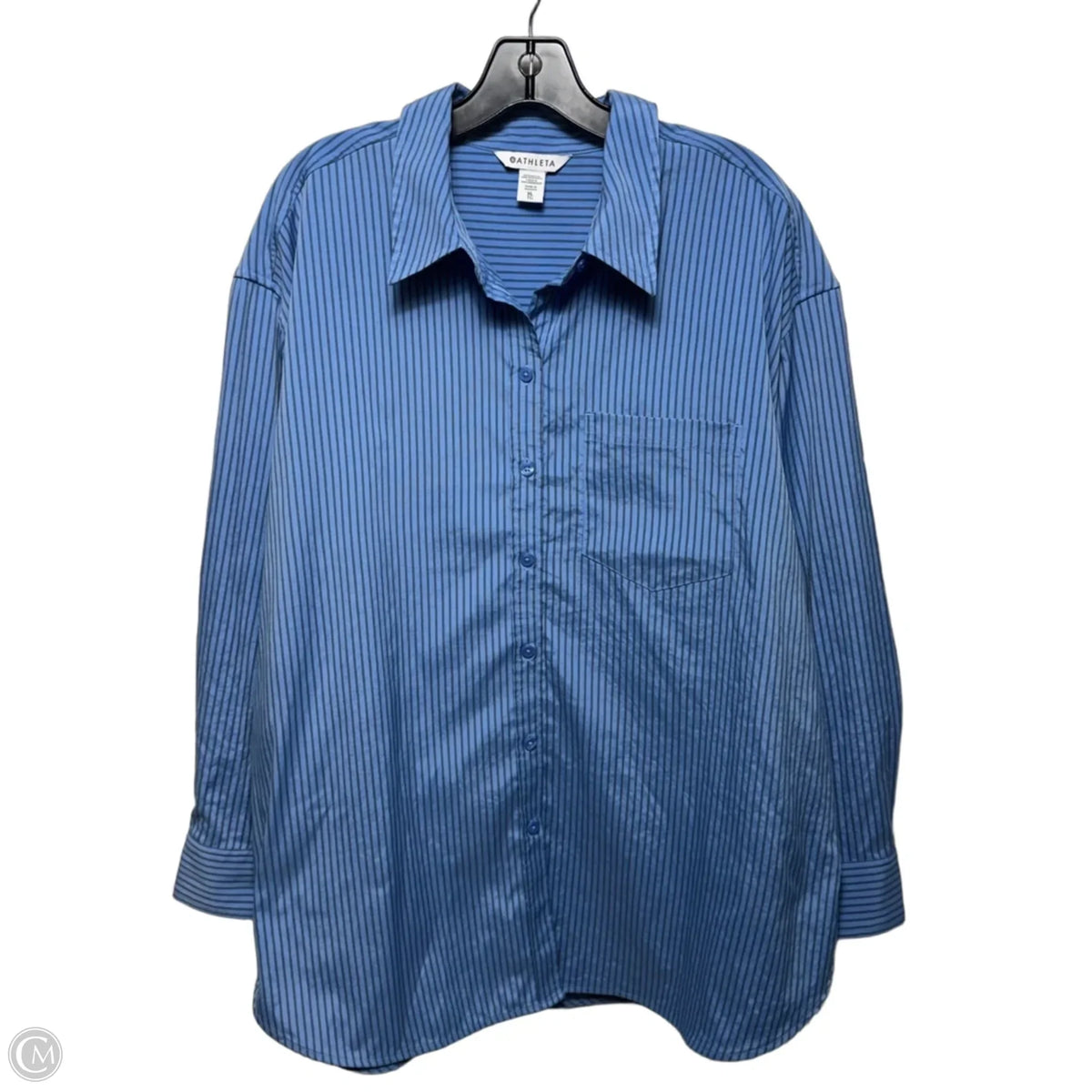 Collared Top Long Sleeve By Athleta In Striped Pattern, Size: Xl
