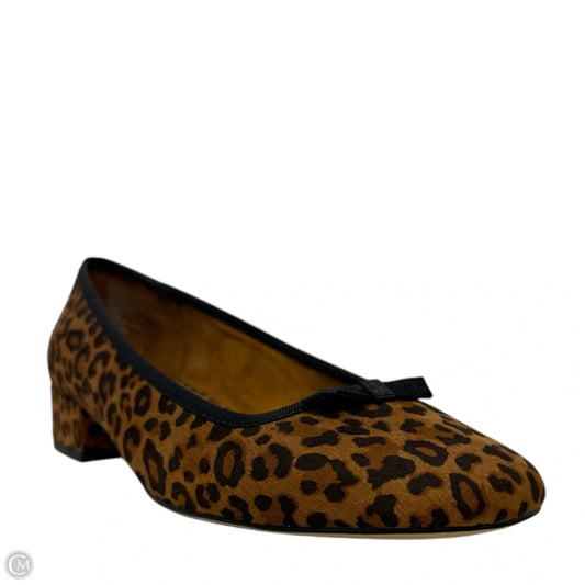 Sueded Ballet Low Heel Shoes By J. Crew In Animal Print, Size: 9.5