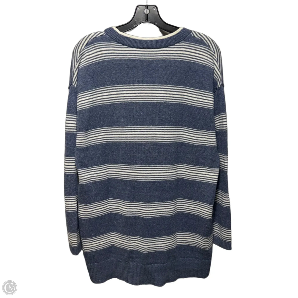 Sweater Cardigan By Talbots In Striped Pattern, Size: M