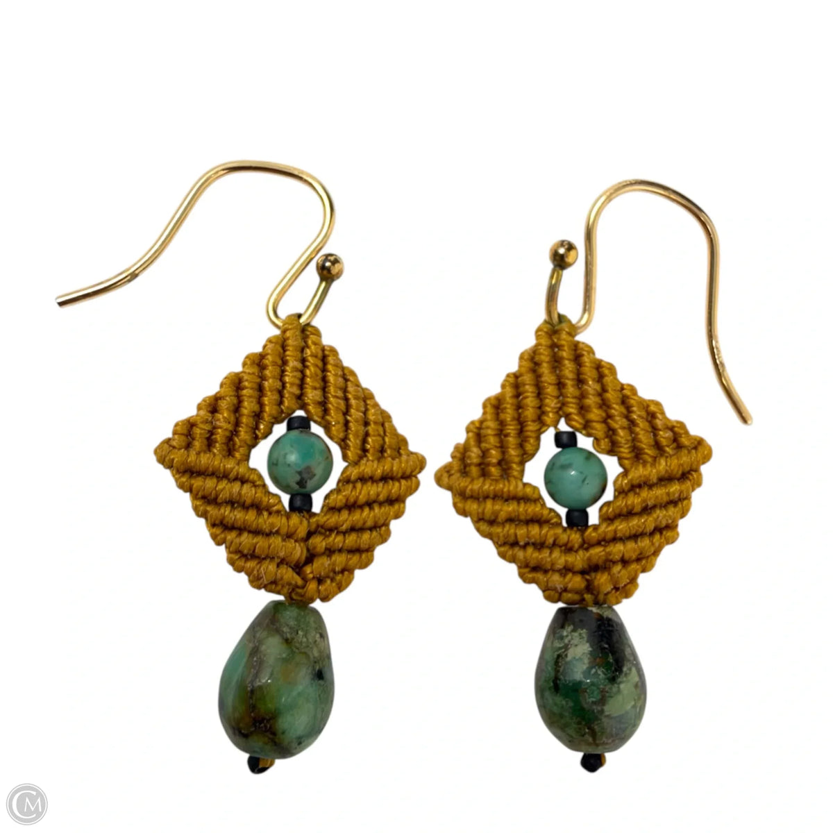 Macrame & Stone Dangle Earrings