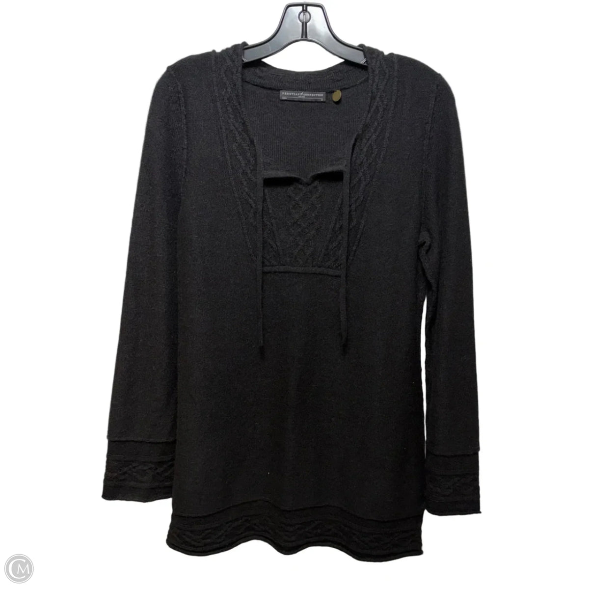 Sweater By Peruvian Connection In Black, Size: M