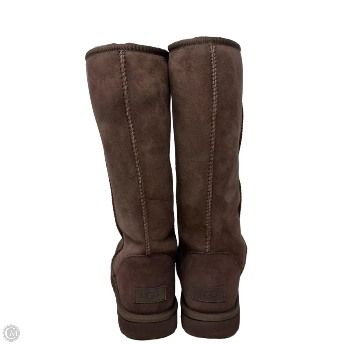 Classic Ultra Tall Boots Designer By Ugg In Brown, Size: 11