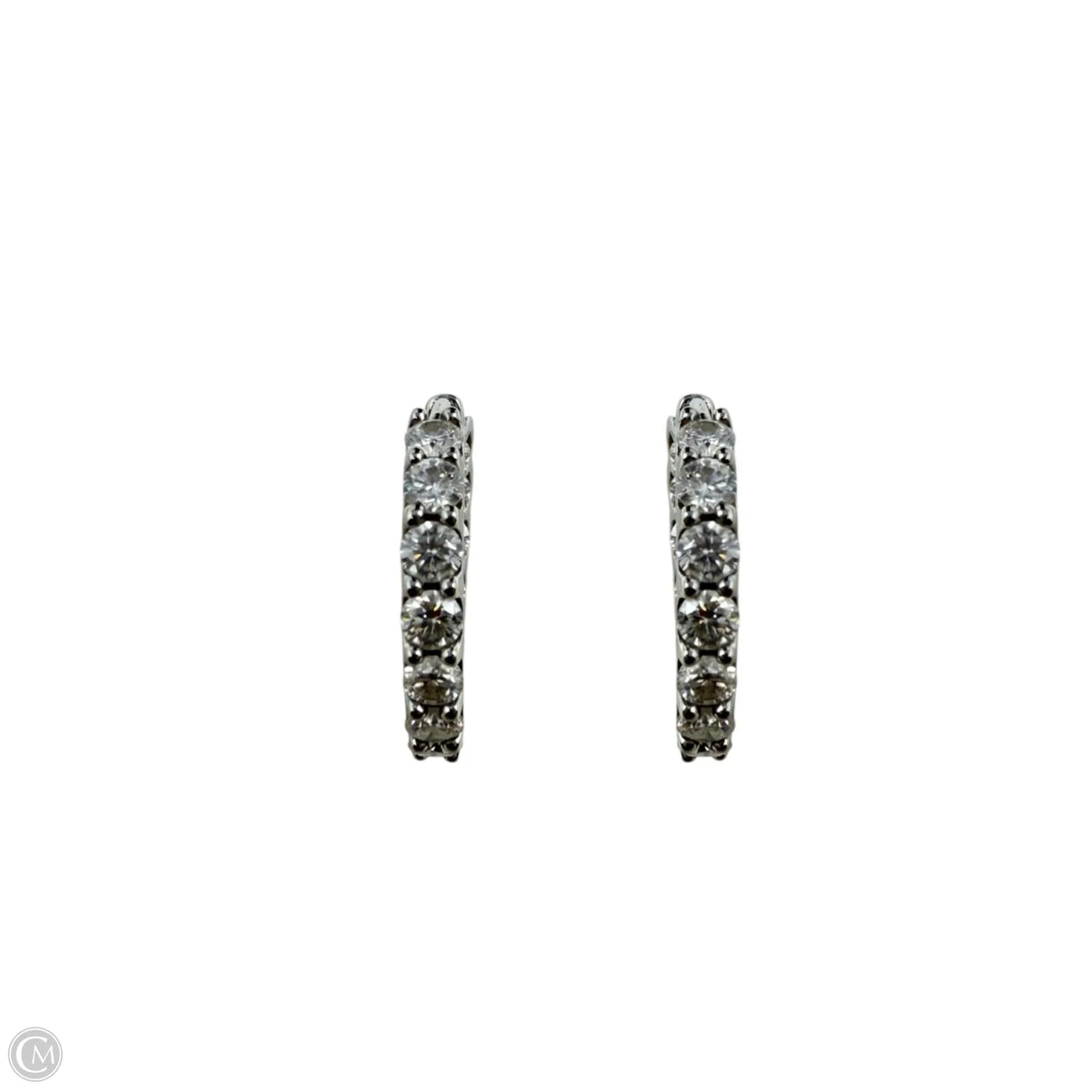 Sterling Silver & CZ Inside Out Hoop Earrings