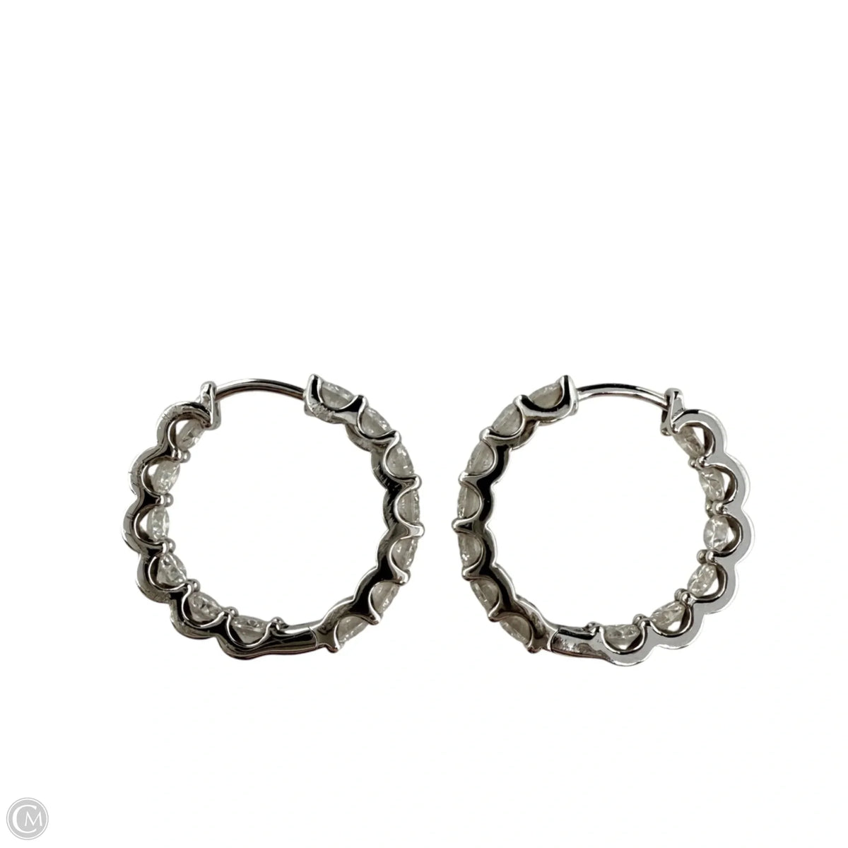 Sterling Silver & CZ Inside Out Hoop Earrings