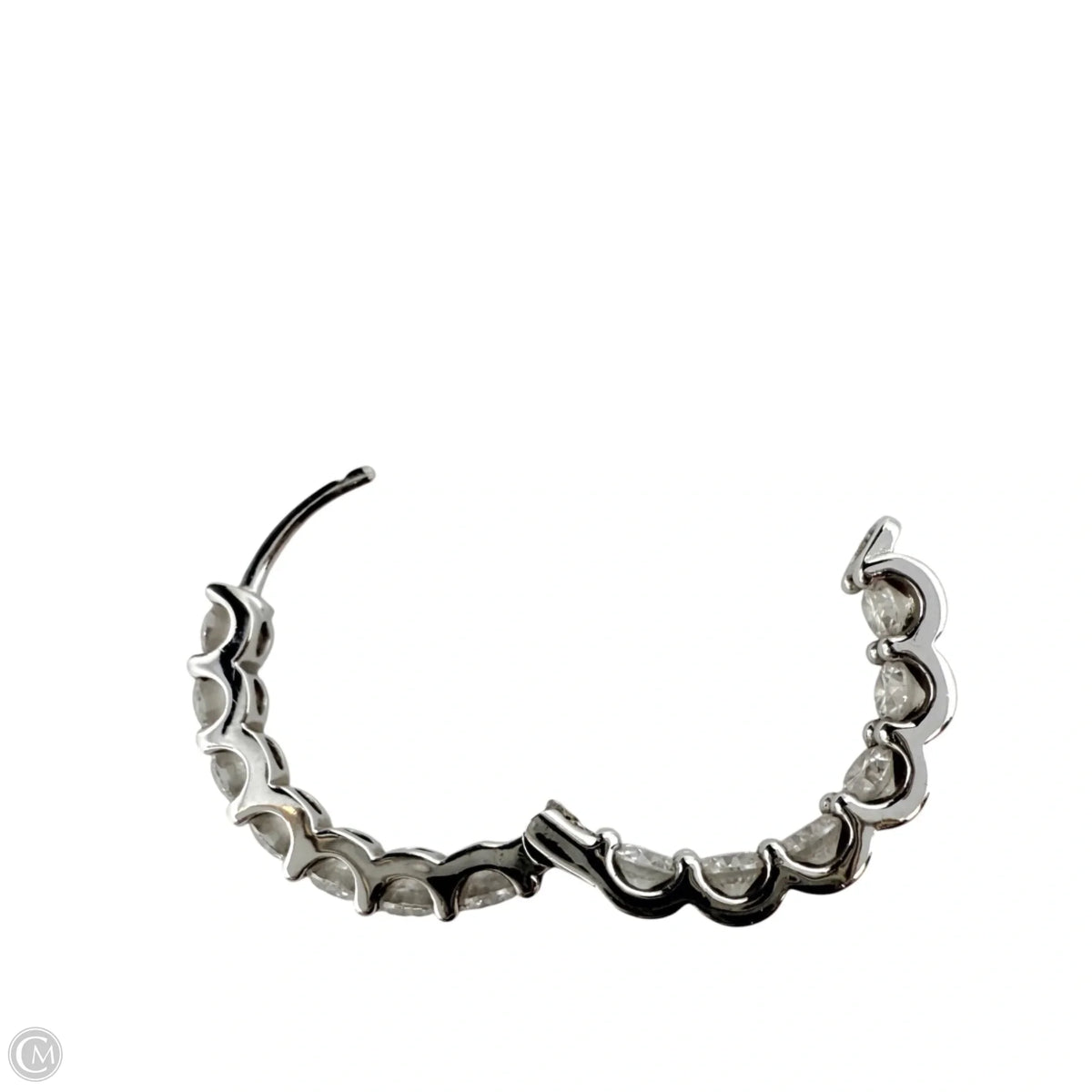 Sterling Silver & CZ Inside Out Hoop Earrings