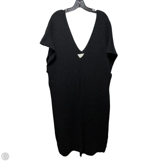 Long Split Knit Poncho By Anthropologie In Black, Size: Osfm