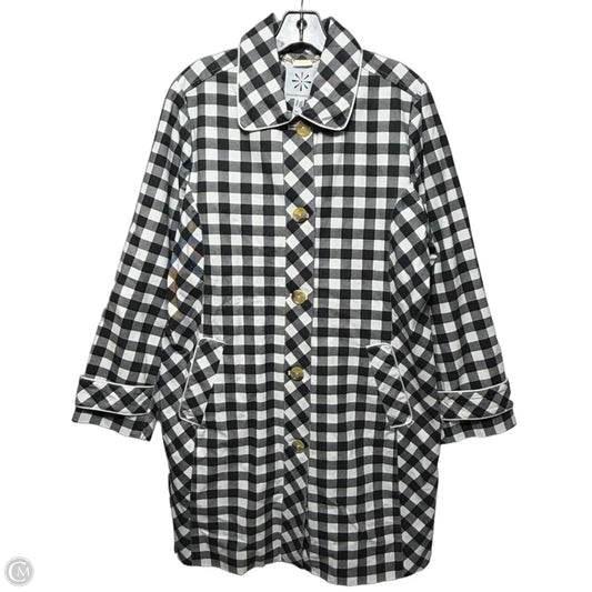 Coat Peacoat By Isaac Mizrahi Live Qvc In Checkered Pattern, Size: Lp