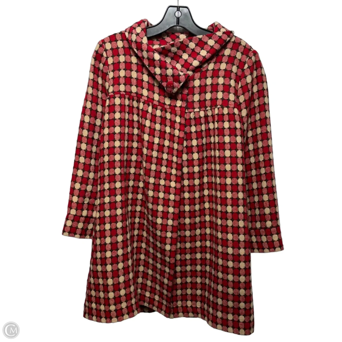 Wool Blend Swing Coat By Hazel In Brown & Red, Size: L
