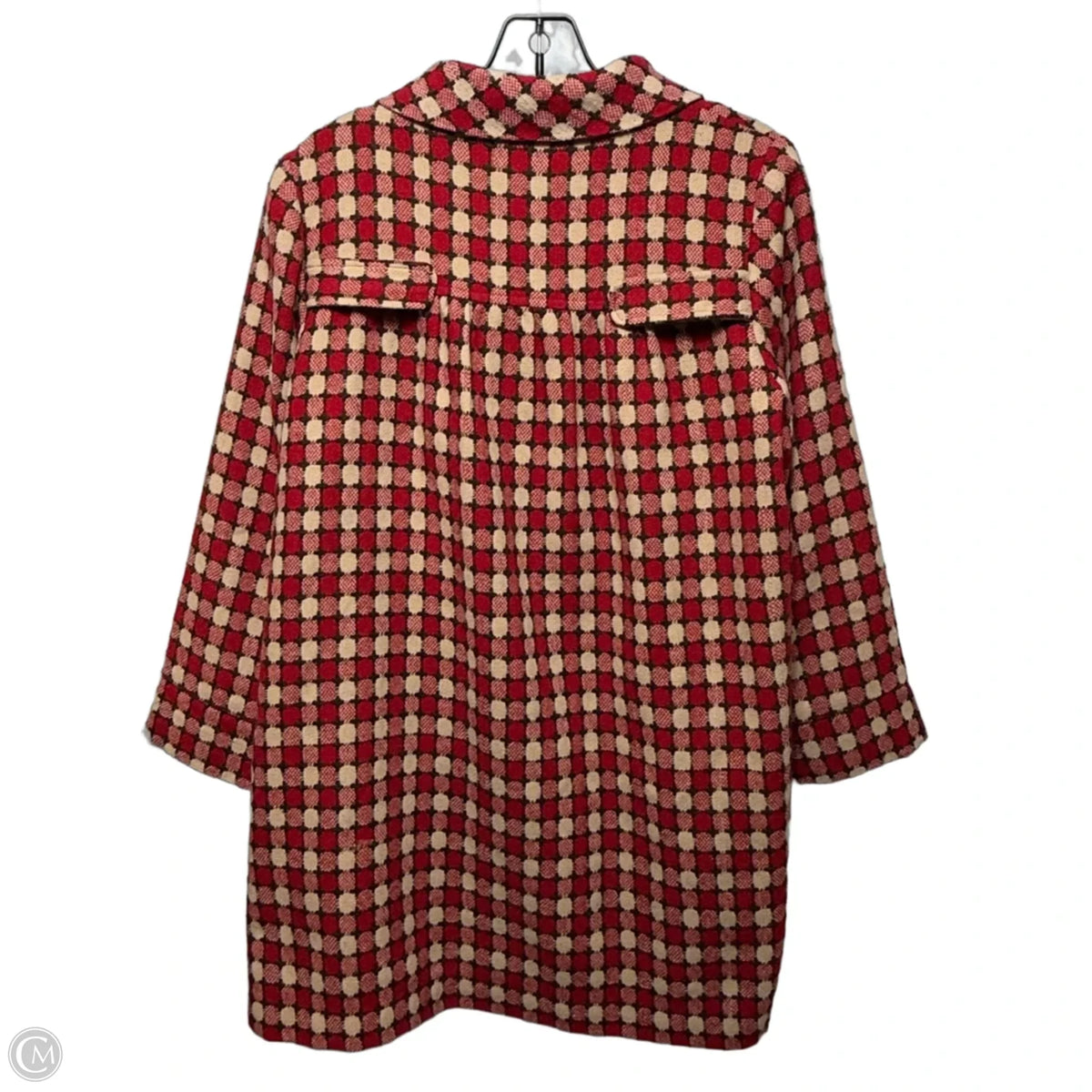Wool Blend Swing Coat By Hazel In Brown & Red, Size: L