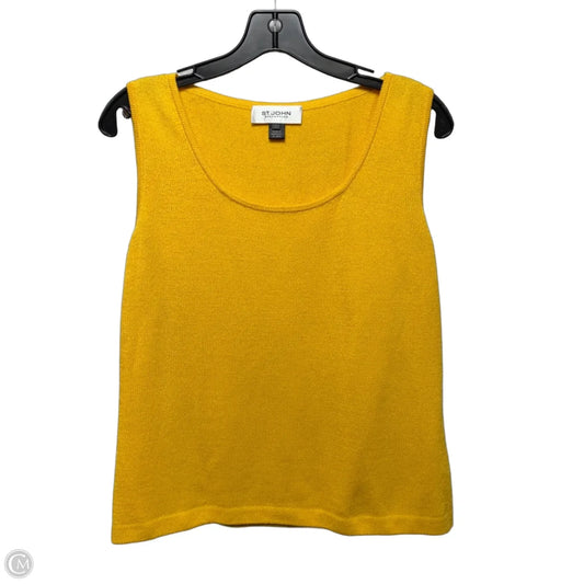 Knit Top Sleeveless Luxury Designer By St John Collection In Yellow, Size: L
