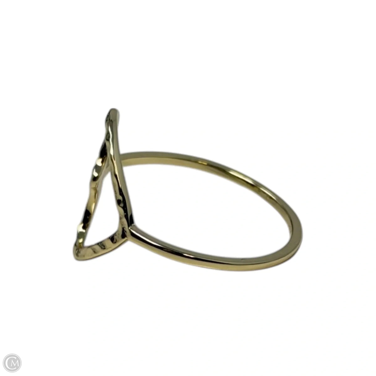 Gold Tone Open Heart Ring, Size: 8