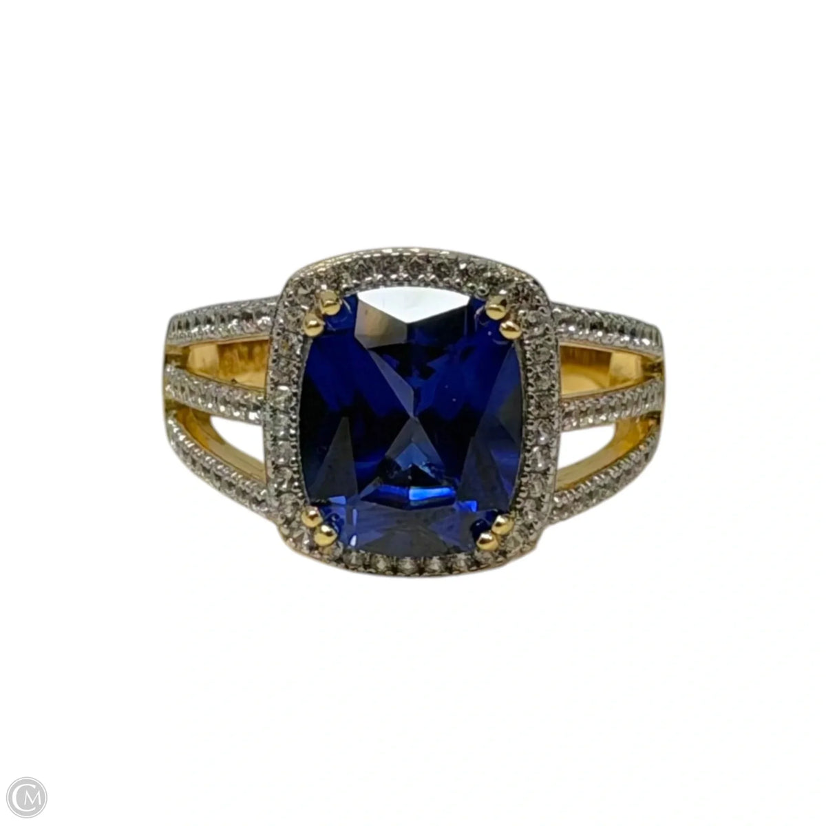 Blue Stone Statement Ring Sterling Silver, Size: 7