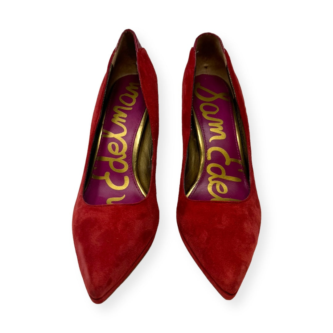 Celia Suede Platform Pumps By Sam Edelman In Red, Size 8