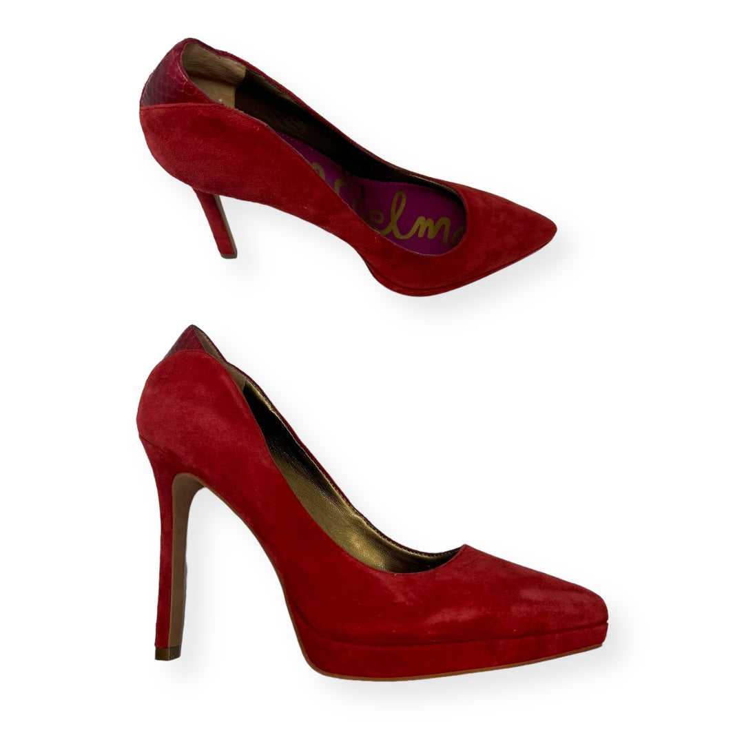 Celia Suede Platform Pumps By Sam Edelman In Red, Size 8