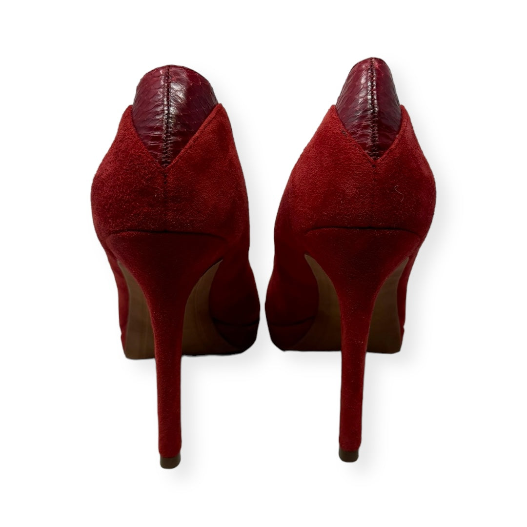 Celia Suede Platform Pumps By Sam Edelman In Red, Size 8