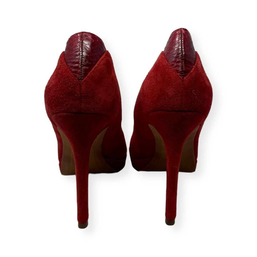 Red Shoes Heels Stiletto Sam Edelman, Size 8