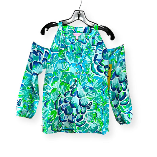 Elsa Sunny Cold Shoulder Silk Blouse Designer By Lilly Pulitzer  Size: XS