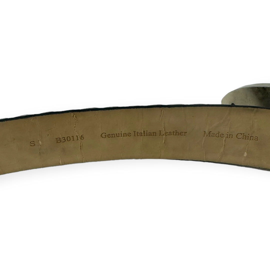 Italian Leather Rhinestone Studded Belt By Unknown Brand  Size: Medium