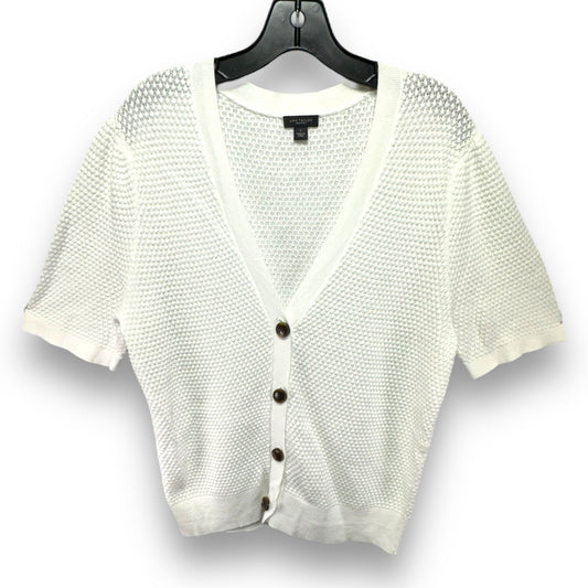 Sweater Cardigan By Ann Taylor In White, Size: L