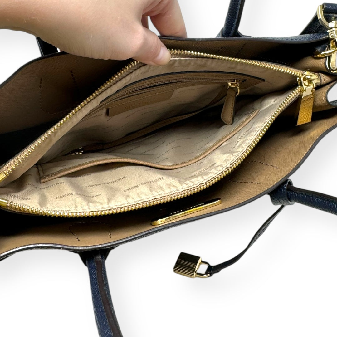 Mercer Pebbled Leather Accordion Tote Handbag Designer By Michael By Michael Kors  Size: Medium